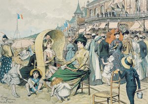 Une plage élégante, 1887 - Adrien Emmanuel Marie